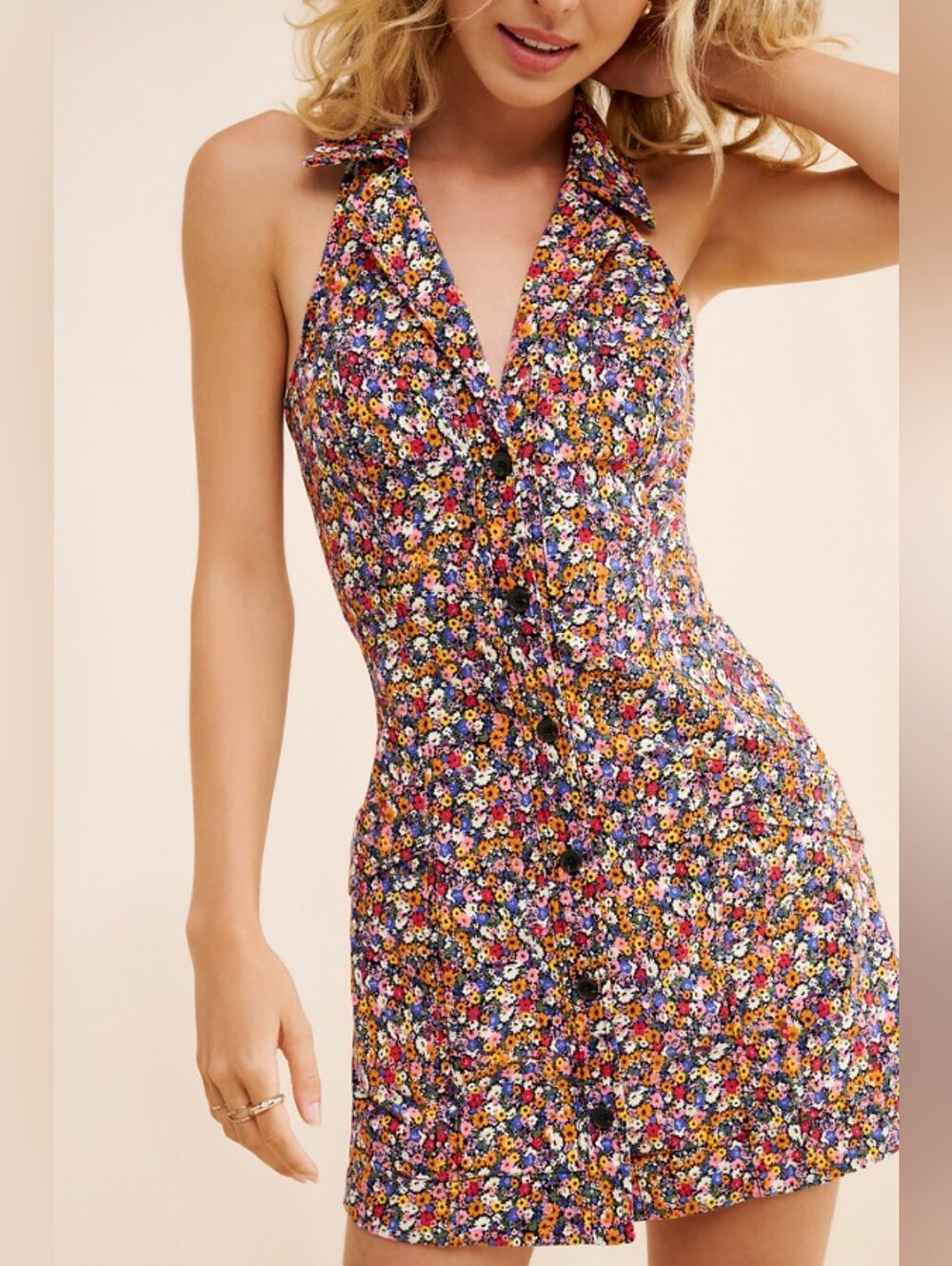 Maeve Anthropologie | Sleeveless T-Back Blazer Mini Dress Multi Floral Women XL - Picture 2 of 9